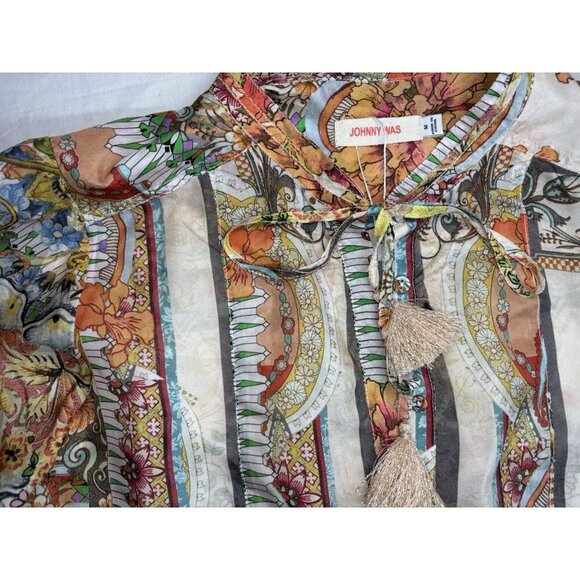 Johnny Was Faye Silk Tunic Boho Bohemian, Size Medium - Picture 4 of 4